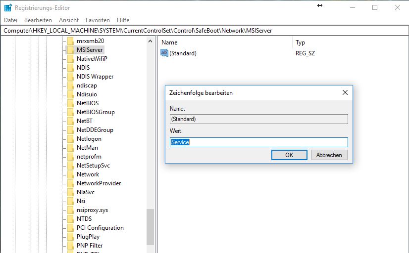 abgesicherterModus-Programmdeinstallation