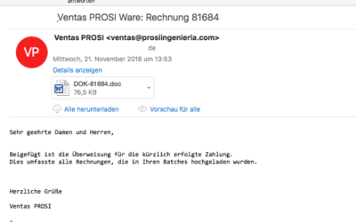 Achtung Emotet Trojaner als Rechnung getarnt (wieder einmal)