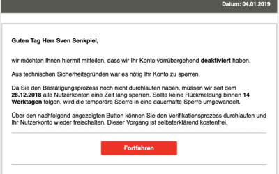 Achtung Sparkasse-Phishing: E-Mails Kundeninformation