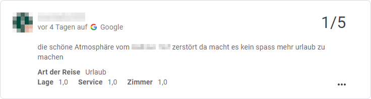 Negative Bewertung auf Google