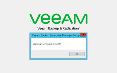 Veeam Backup & Replication Fehlermeldung: Warning 1327.Invalid Drive: D:\