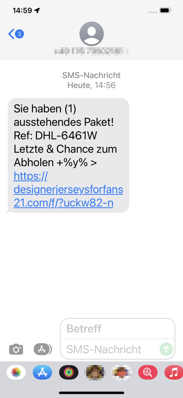 SMS-Phishing DHL Pakete