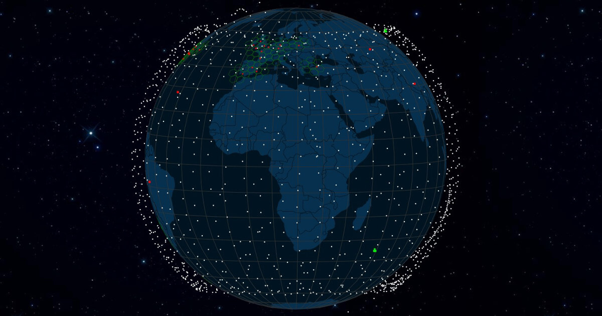 Die Positionen aller Starlink-Satelliten rund um die Erde